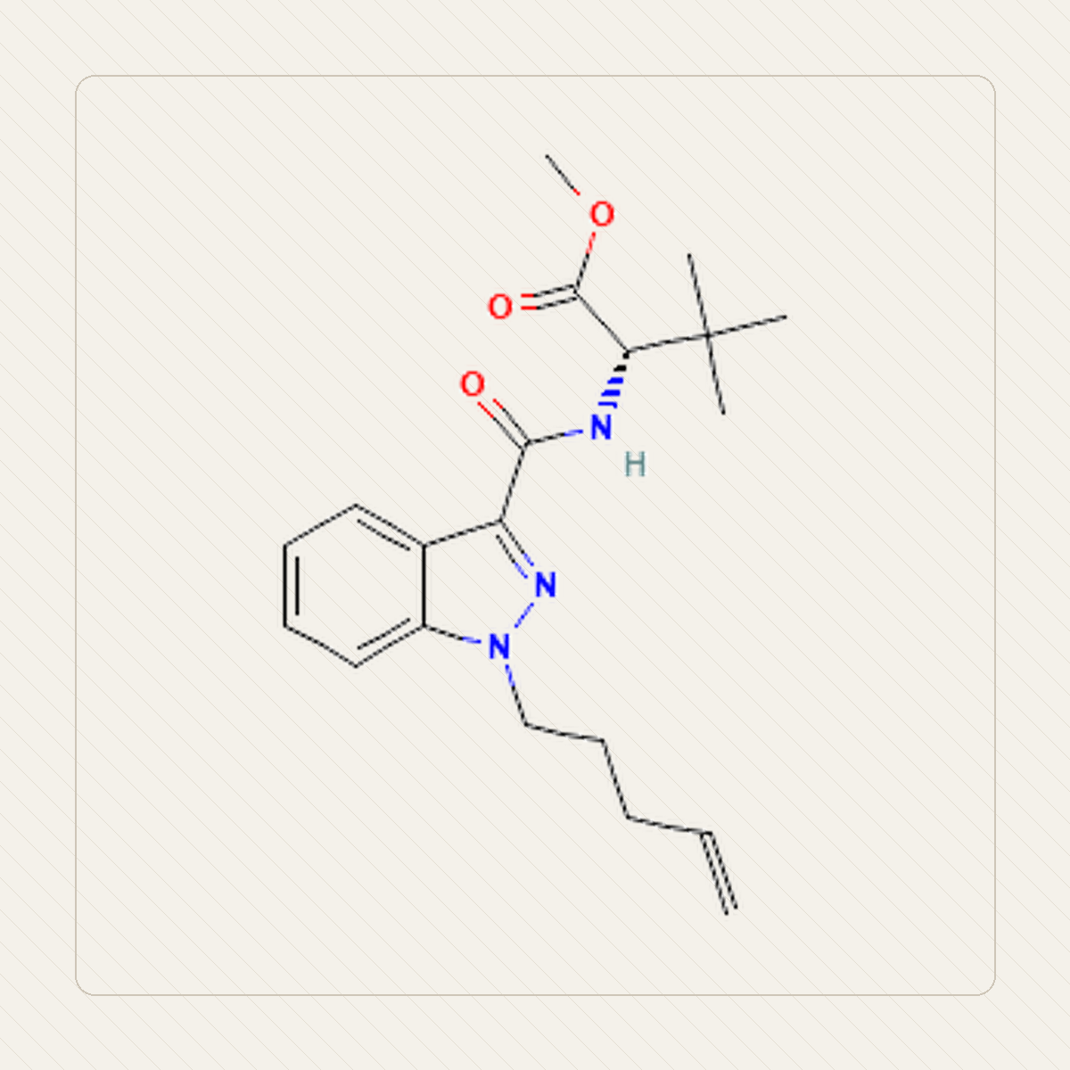 MDMB-4en-PINACA 4en-PINACA, учебная иллюстрация молекулярной структуры